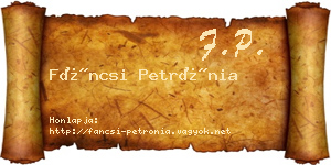 Fáncsi Petrónia névjegykártya